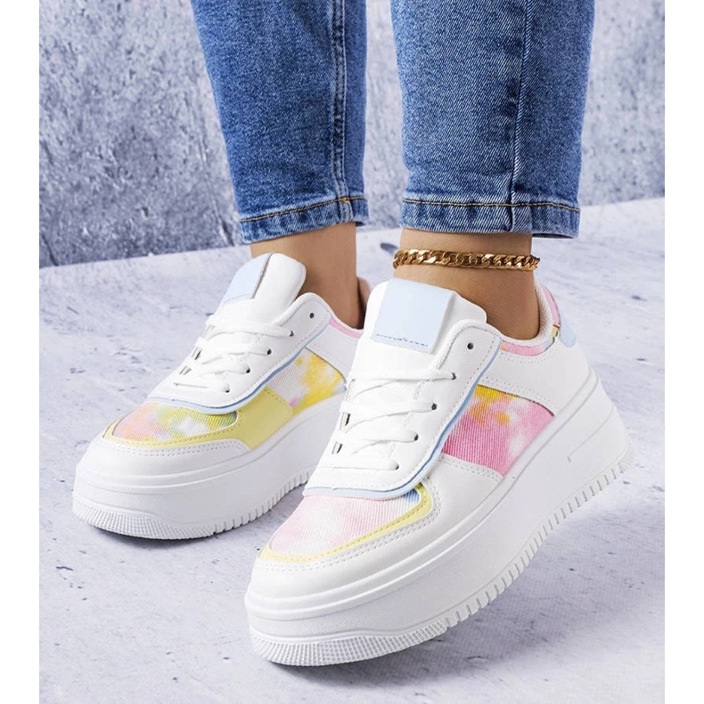 D/GMR Chaussures à plateforme blanches et bleues Heloise 1