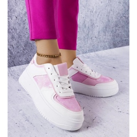 D/GMR Chaussures à plateforme blanches et roses Heloise 1 D/GMR Chaussures à plateforme blanches et roses Heloise 1