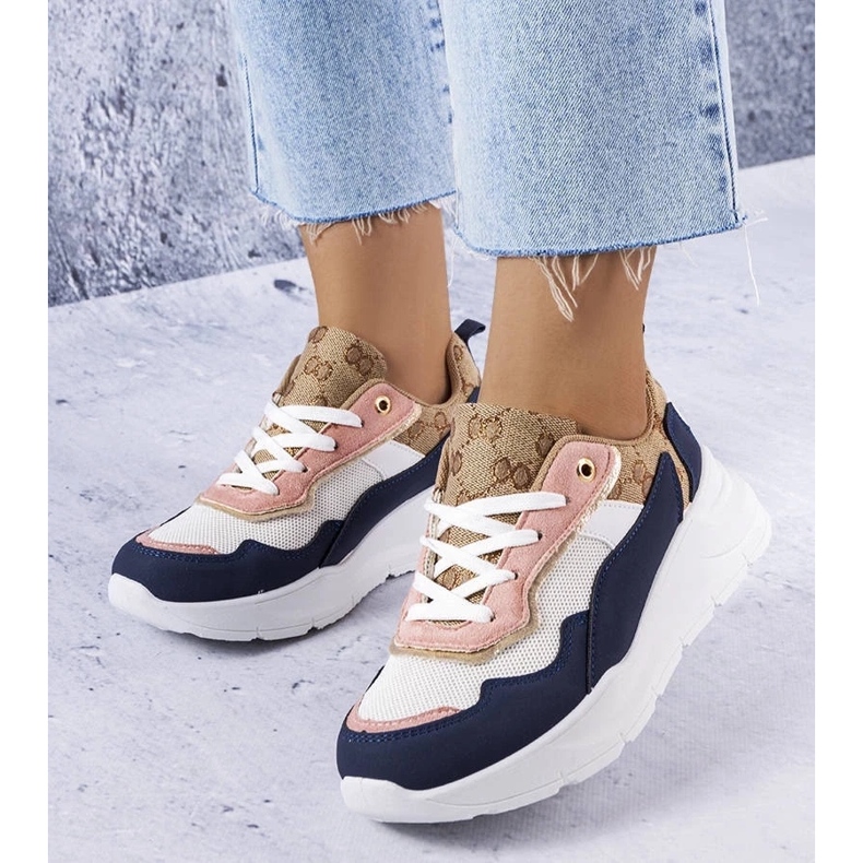 D/GMR Baskets bleu marine avec inserts dorés de Lebrun 1