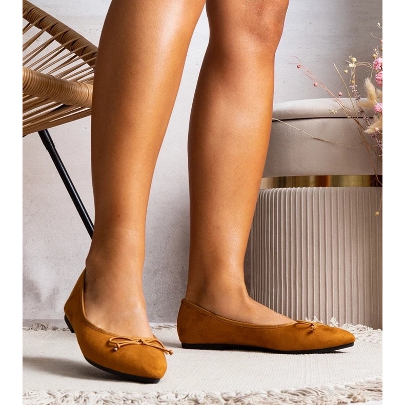 D/GMR Ballerines camel à bout pointu de Latour brun 2