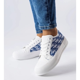 D/GMR Baskets à lacets blancs avec un motif marquis à la mode blanche 1