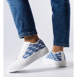 D/GMR Baskets à lacets blancs avec un motif marquis à la mode blanche 2