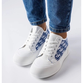 D/GMR Baskets à lacets blancs avec un motif marquis à la mode blanche 3