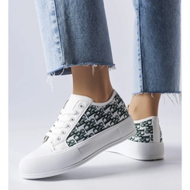 D/GMR Baskets à lacets blancs avec un motif marquis à la mode blanche 1