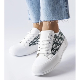 D/GMR Baskets à lacets blancs avec un motif marquis à la mode blanche 2