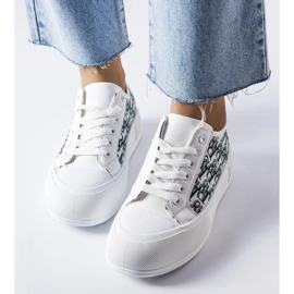 D/GMR Baskets à lacets blancs avec un motif marquis à la mode blanche 3