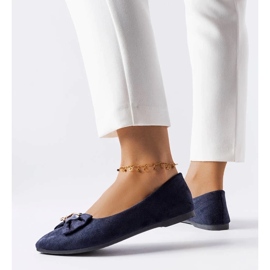 D/GMR Ballerines bleu marine ornées d'un nœud Jetté 2