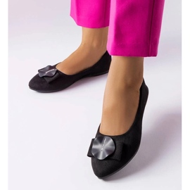 D/GMR Ballerines noires ornées de strass Rémy 1