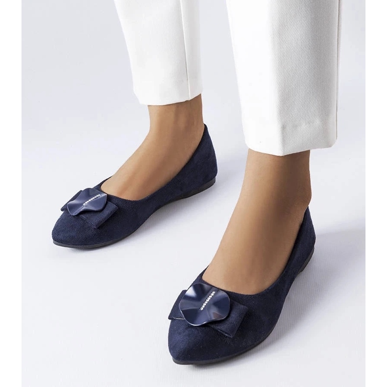 D/GMR Ballerines bleu marine ornées de strass Rémy 1