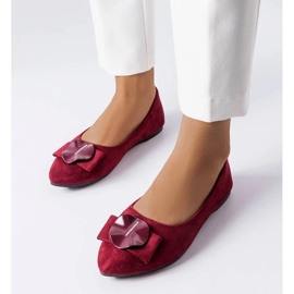 D/GMR Ballerines bordeaux ornées de strass Rémy rouge 1