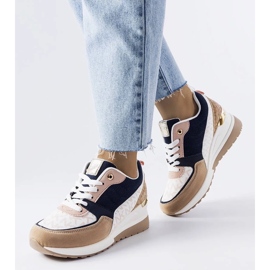 D/GMR Baskets beiges et bleu marine Mireault 1