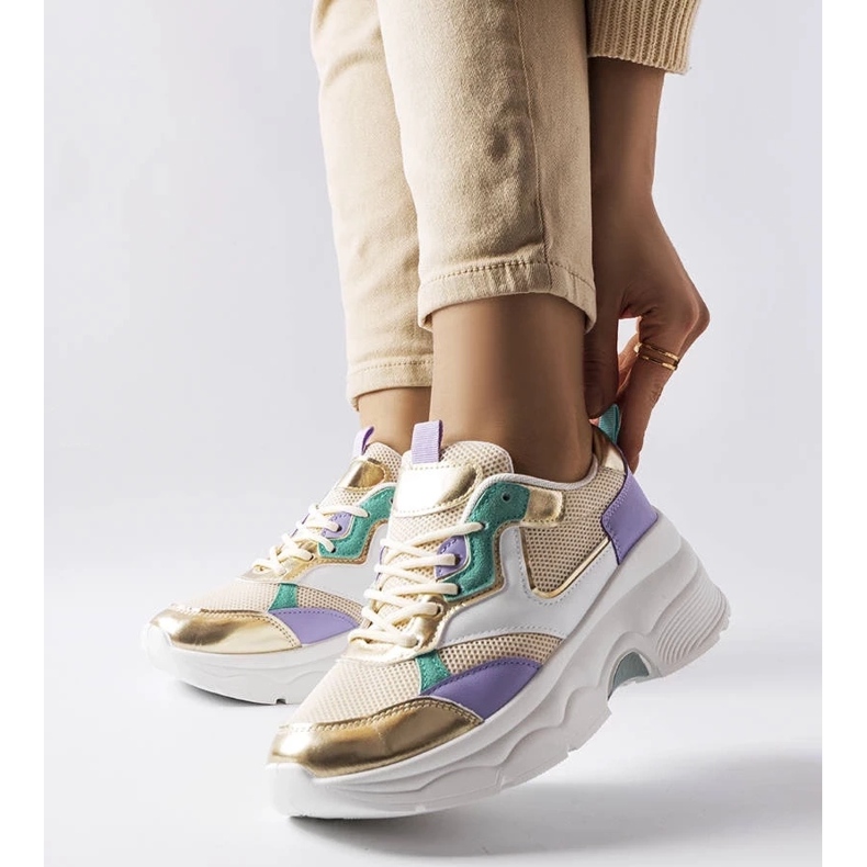 D/GMR Espadrilles blanches et dorées pour femmes de Séguin 1