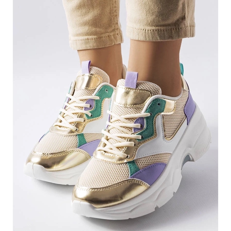 D/GMR Espadrilles blanches et dorées pour femmes de Séguin 2