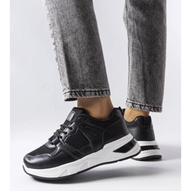 D/GMR Baskets noires en matériaux combinés de Caya le noir 2
