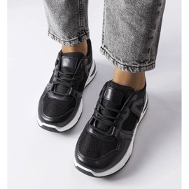 D/GMR Baskets noires en matériaux combinés de Caya le noir 3