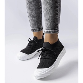 D/GMR Baskets noires en tissu stretch de Polaire 1