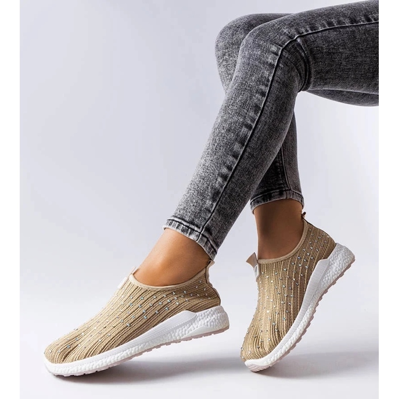 D/GMR Baskets beiges à strass de Maasje 2