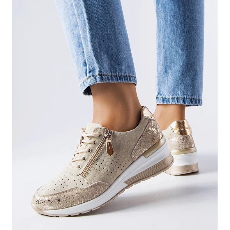 D/GMR Baskets en cuir beige pour cale jazzar 2