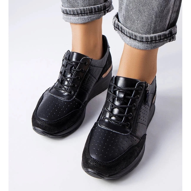 D/GMR Chaussures en cuir ajouré noir Jazzar 2