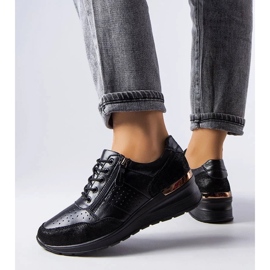 D/GMR Chaussures en cuir ajouré noir Jazzar le noir 3