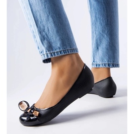 D/GMR Ballerines noires ornées d'un noeud Harlingen le noir 2