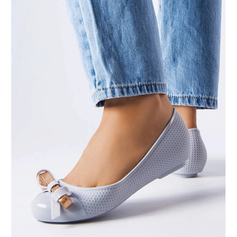 D/GMR Ballerines grises ornées d'un noeud Harlingen 2