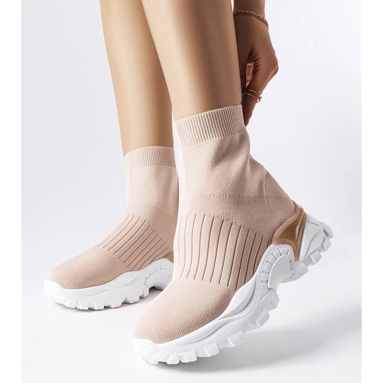 D/GMR Baskets beiges à tige élastique d'Antonio 2