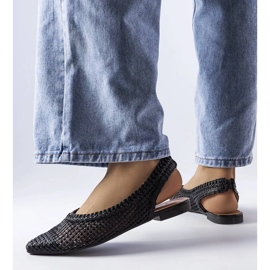 D/GMR Ballerines noires ajourées à talon ouvert Maheu le noir 3