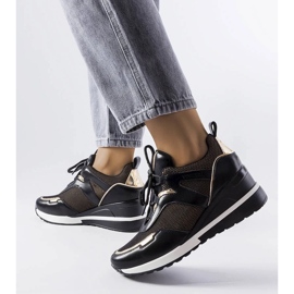 D/GMR Baskets compensées noires et dorées Vincez 2