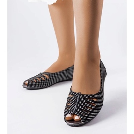 D/GMR Ballerines noires à pois et découpe Laforge le noir 4