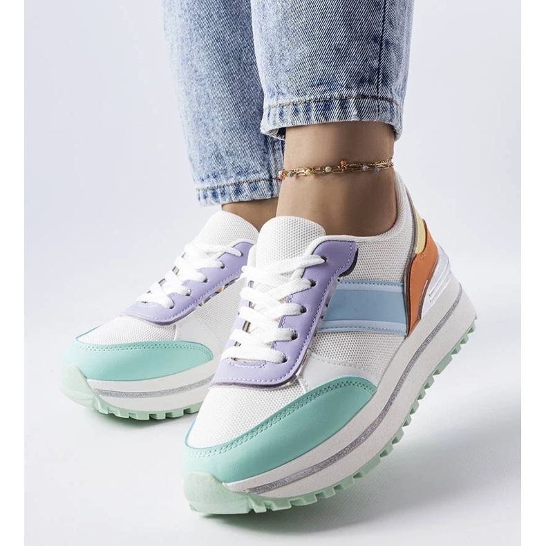 D/GMR Baskets vertes à empiècements scintillants de Lang 1