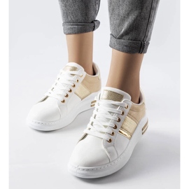 D/GMR Baskets blanches avec empiècements beiges Deans 2