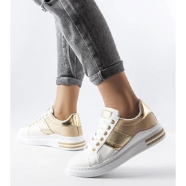 D/GMR Baskets blanches avec empiècements beiges Deans 3