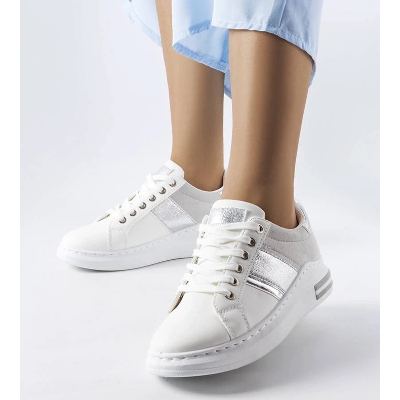 D/GMR Baskets blanches avec empiècements gris Deans 1