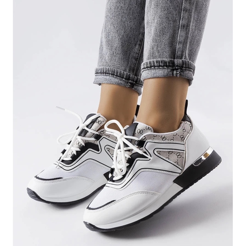 D/GMR Baskets blanches avec éléments dorés de Bedord 2