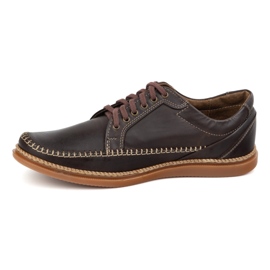 Olivier Chaussures en cuir masculin Modèle décontracté 313gt brun foncé 1