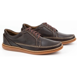 Olivier Chaussures en cuir masculin Modèle décontracté 313gt brun foncé 2