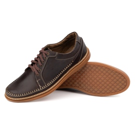 Olivier Chaussures en cuir masculin Modèle décontracté 313gt brun foncé 3