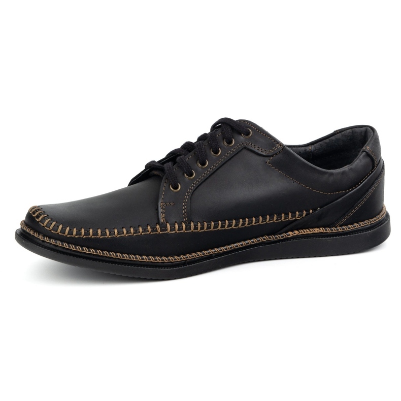 Olivier Chaussures en cuir masculin Modèle décontracté 313gt noir le noir 1