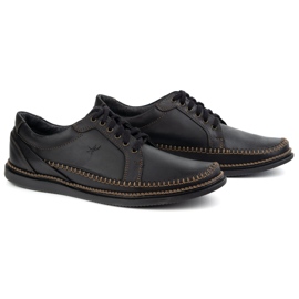 Olivier Chaussures en cuir masculin Modèle décontracté 313gt noir le noir 2