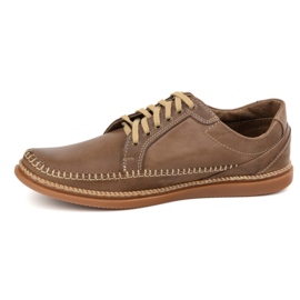 Olivier Chaussures en cuir masculin Modèle décontracté 313gt marron clair brun 1
