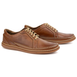 Olivier Chaussures en cuir masculin Modèle décontracté 313GT Camel brun 2