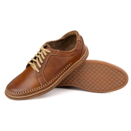Olivier Chaussures en cuir masculin Modèle décontracté 313GT Camel brun 3