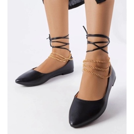 D/GMR Ballerines noires à fermoir décoratif de Donat le noir 2