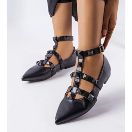 D/GMR Ballerines noires avec un spectaculaire fermoir Blur le noir 1
