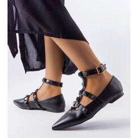 D/GMR Ballerines noires avec un spectaculaire fermoir Blur le noir 3