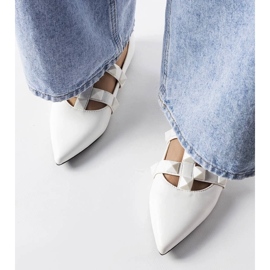 D/GMR Ballerines blanches avec une fermeture Blur spectaculaire 3