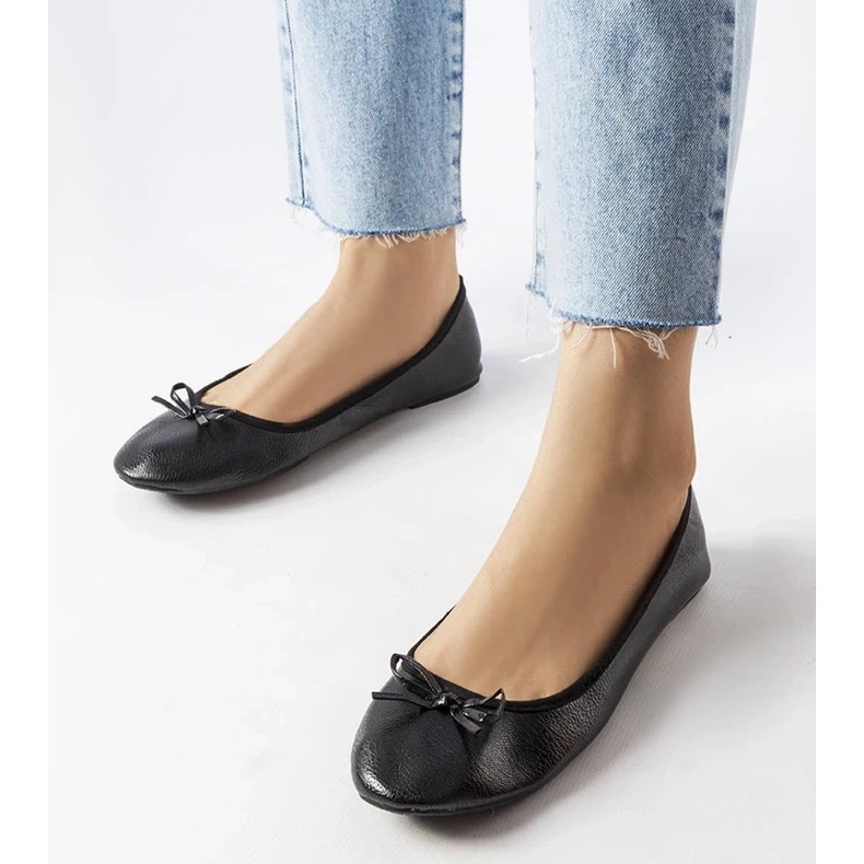 D/GMR Ballerines noires ornées d'un noeud Vaillancour 1