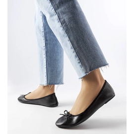 D/GMR Ballerines noires ornées d'un noeud Vaillancour le noir 2