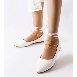 D/GMR Ballerines blanches à fermoir décoratif de Donat 1